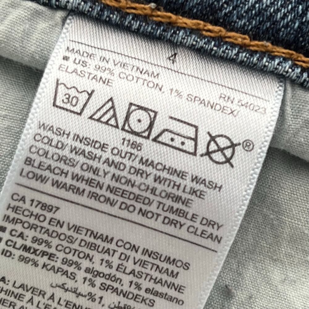 Old navy boyfriend jeans medium wash distressed raw hem everyday casual size 4 - Picture 5 of 5